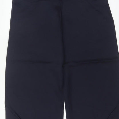 M&S Women’s Navy Blue UK 10 Long Paperbag Wide Leg Lyocell Trousers