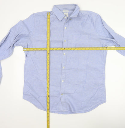 GAP Men’s Blue L Standard Fit Stretch Button-Down Oxford Shirt
