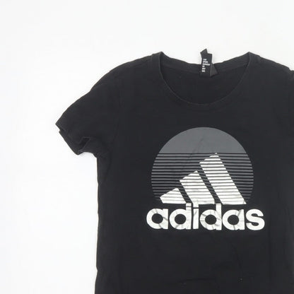 Adidas Women’s Black S UK 8-10 Slim Fit Logo T-Shirt