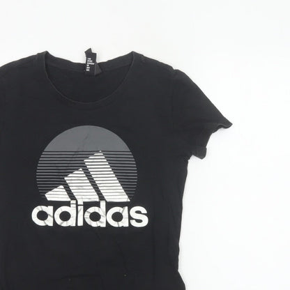 Adidas Women’s Black S UK 8-10 Slim Fit Logo T-Shirt