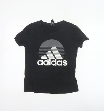 Adidas Women’s Black S UK 8-10 Slim Fit Logo T-Shirt