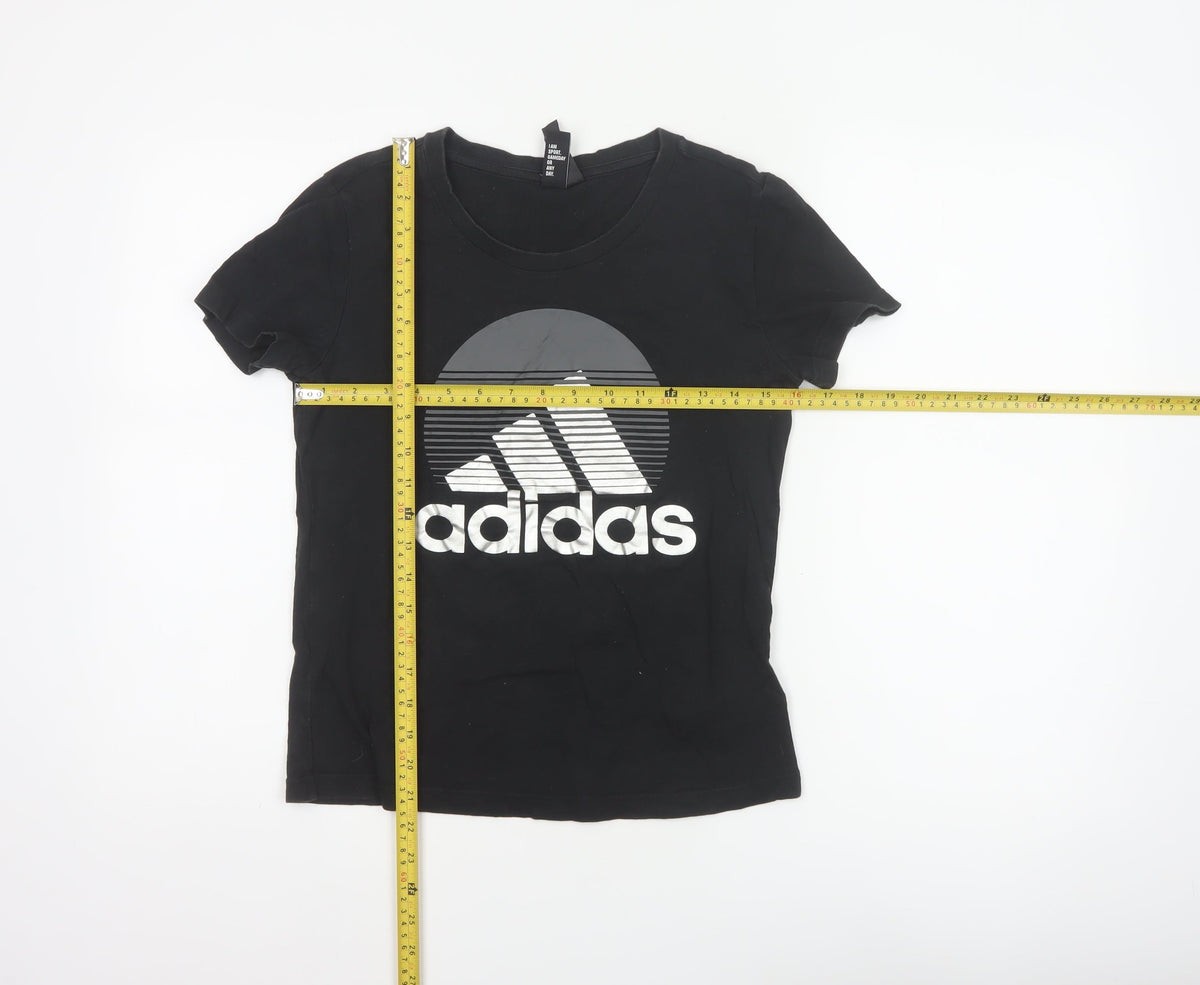 Adidas Women’s Black S UK 8-10 Slim Fit Logo T-Shirt