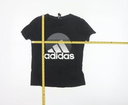 Adidas Women’s Black S UK 8-10 Slim Fit Logo T-Shirt