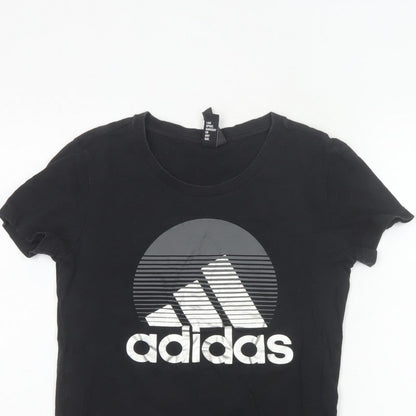 Adidas Women’s Black S UK 8-10 Slim Fit Logo T-Shirt