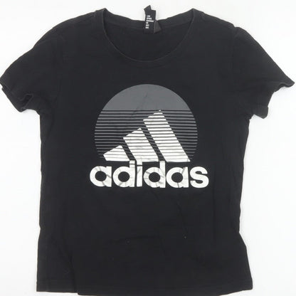 Adidas Women’s Black S UK 8-10 Slim Fit Logo T-Shirt