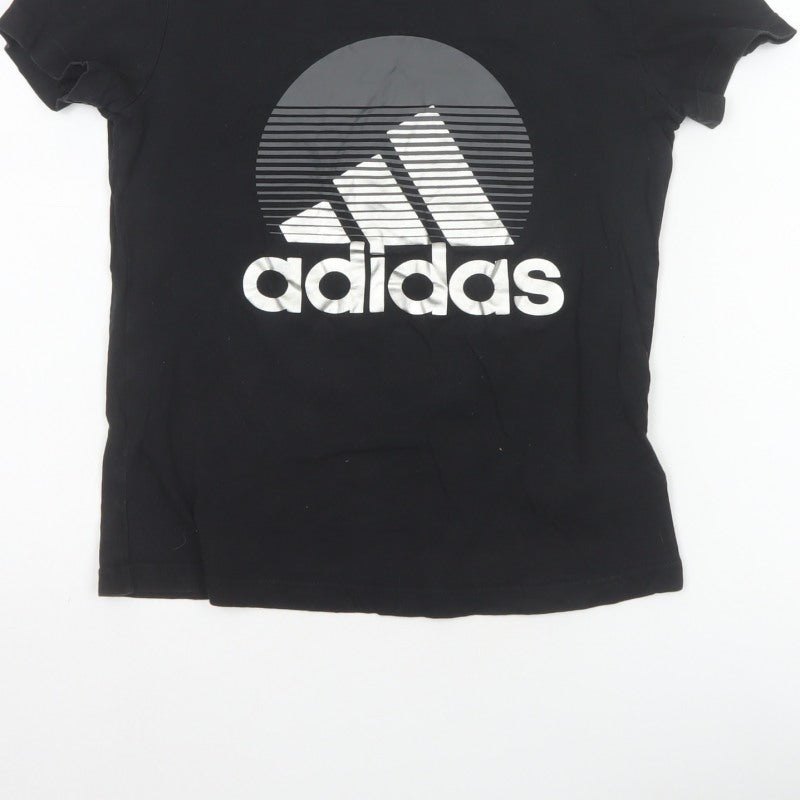 Adidas Women’s Black S UK 8-10 Slim Fit Logo T-Shirt
