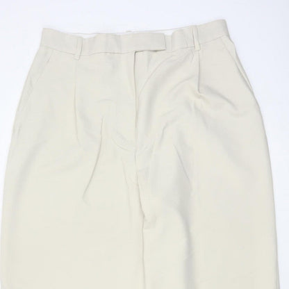 Zara Women Ivory XL High Rise Wide Leg Tailored Trousers