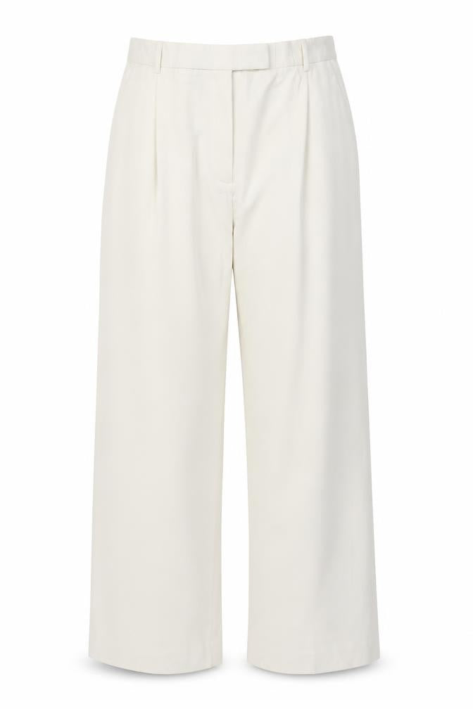 Zara Women Ivory XL High Rise Wide Leg Tailored Trousers