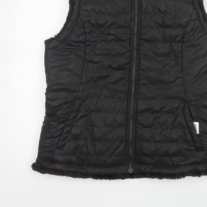 Original Women’s Black L Quilted Puffer Bodywarmer Fur Trim