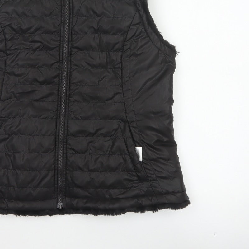 Original Women’s Black L Quilted Puffer Bodywarmer Fur Trim