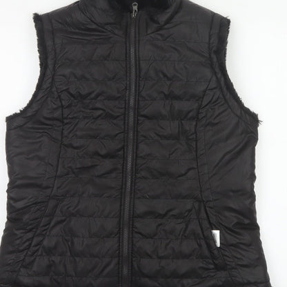 Original Women’s Black L Quilted Puffer Bodywarmer Fur Trim