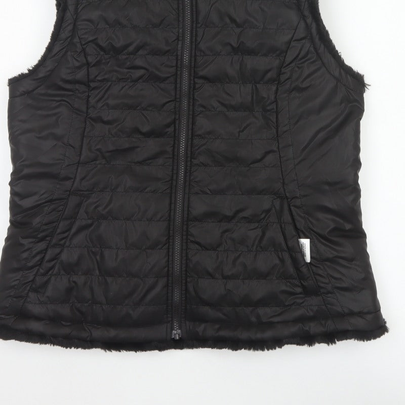Original Women’s Black L Quilted Puffer Bodywarmer Fur Trim