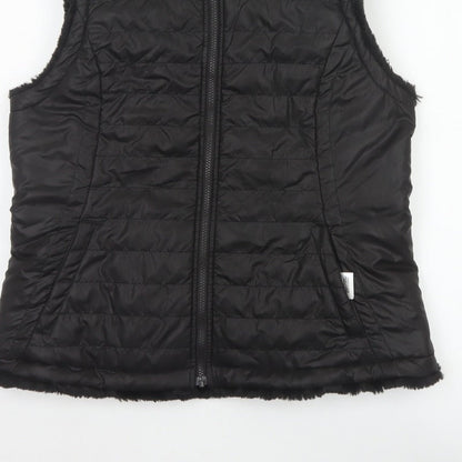 Original Women’s Black L Quilted Puffer Bodywarmer Fur Trim