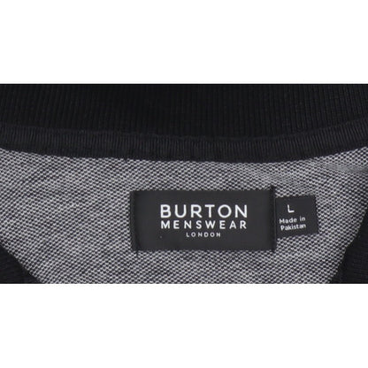 Burton Mens Black Grey Colourblock Cotton Polo Shirt Size L