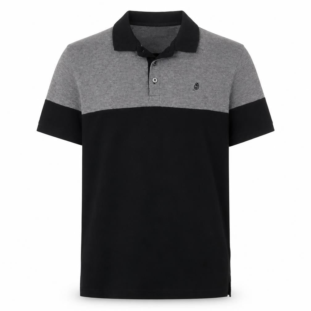 Burton Mens Black Grey Colourblock Cotton Polo Shirt Size L
