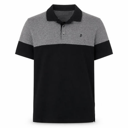 Burton Mens Black Grey Colourblock Cotton Polo Shirt Size L