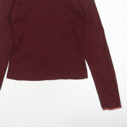 Hawkshead Women’s Brown M Ribbed Long Sleeve Basic Jersey T-Shirt