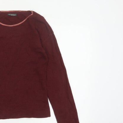 Hawkshead Women’s Brown M Ribbed Long Sleeve Basic Jersey T-Shirt