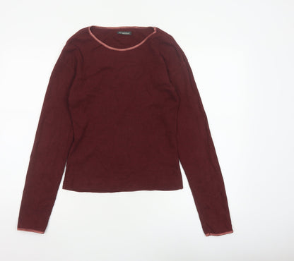Hawkshead Women’s Brown M Ribbed Long Sleeve Basic Jersey T-Shirt