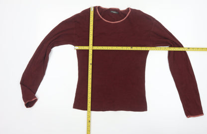 Hawkshead Women’s Brown M Ribbed Long Sleeve Basic Jersey T-Shirt