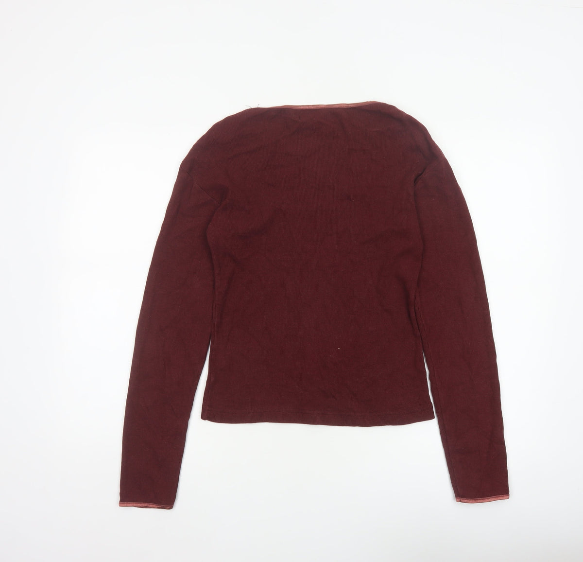 Hawkshead Women’s Brown M Ribbed Long Sleeve Basic Jersey T-Shirt