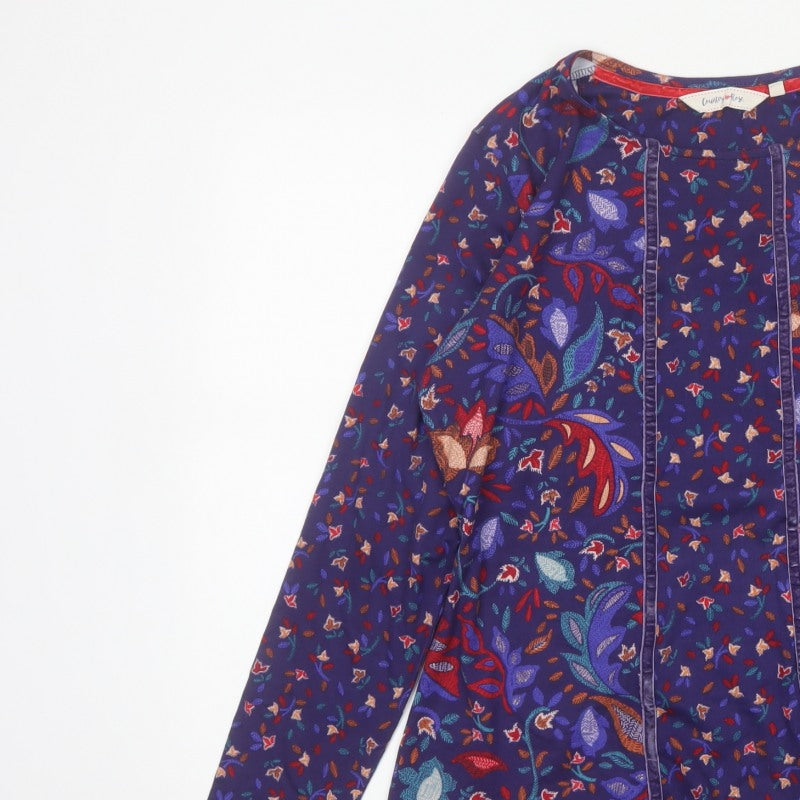 Country Rose Women’s Blue Floral Long Sleeve Blouse Size S
