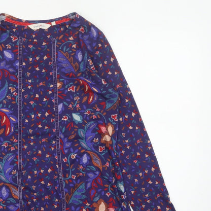 Country Rose Women’s Blue Floral Long Sleeve Blouse Size S