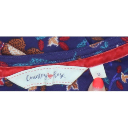 Country Rose Women’s Blue Floral Long Sleeve Blouse Size S