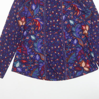 Country Rose Women’s Blue Floral Long Sleeve Blouse Size S