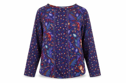Country Rose Women’s Blue Floral Long Sleeve Blouse Size S