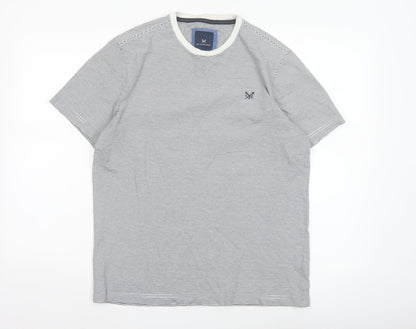 Crew Clothing Company Men’s M White Blue Stripe Cotton Crew Neck T-Shirt