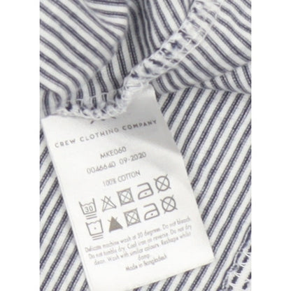 Crew Clothing Company Men’s M White Blue Stripe Cotton Crew Neck T-Shirt