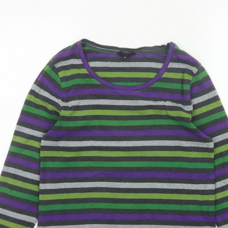 Hobbs Women’s Multicoloured Striped XL Long Sleeve Jersey T-Shirt