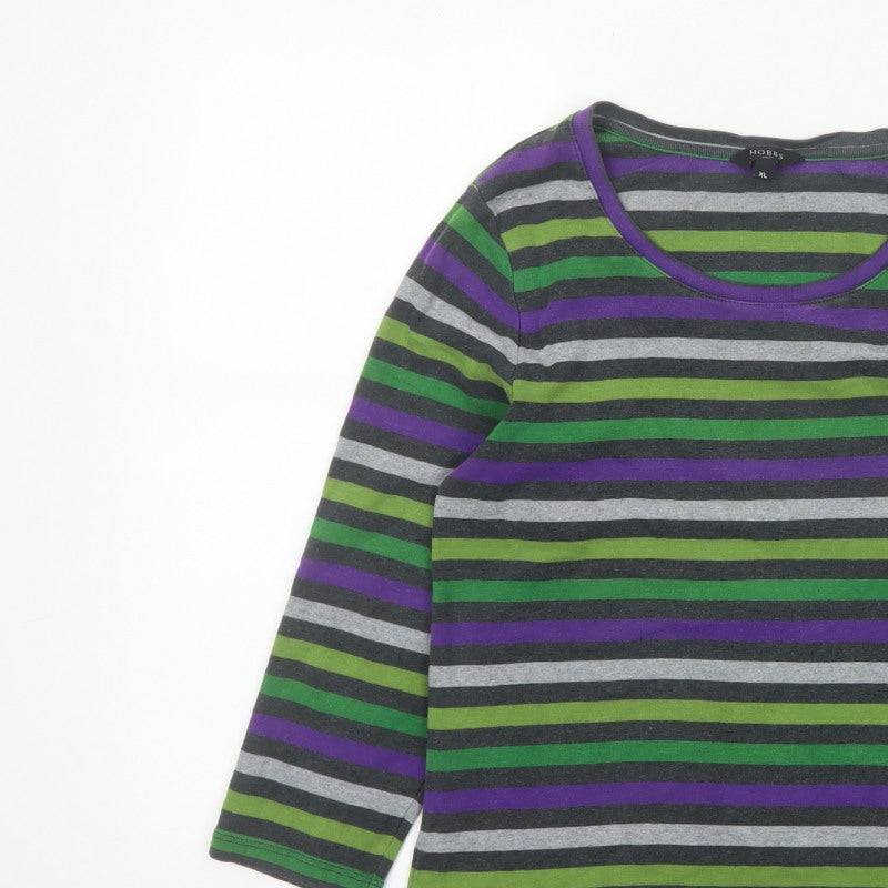 Hobbs Women’s Multicoloured Striped XL Long Sleeve Jersey T-Shirt
