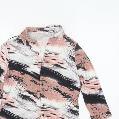 Anna Rose Women’s Multicoloured M Abstract Print Collared Button-Up Blouse