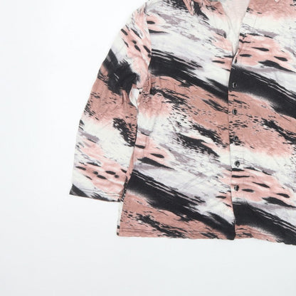 Anna Rose Women’s Multicoloured M Abstract Print Collared Button-Up Blouse