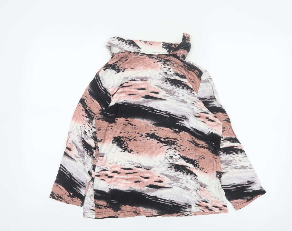 Anna Rose Women’s Multicoloured M Abstract Print Collared Button-Up Blouse