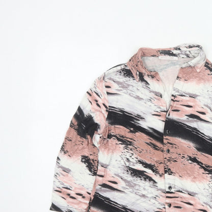 Anna Rose Women’s Multicoloured M Abstract Print Collared Button-Up Blouse