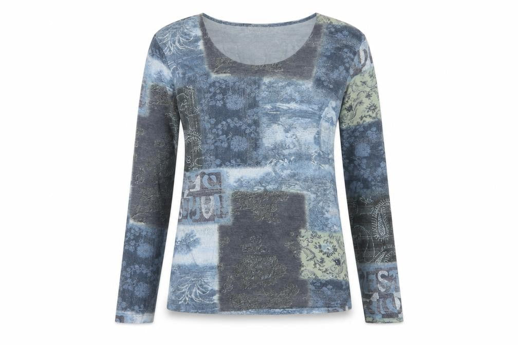 Laura Lebek Women Blue UK 12 Jersey Long Sleeve Scoop Neck T-Shirt
