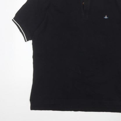 Vivienne Westwood Men’s Black 2XL Logo Embroidered Short Sleeve Polo
