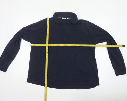 Fat Face Women Blue UK 14 Collared Long Sleeve Roll Tab Shirt