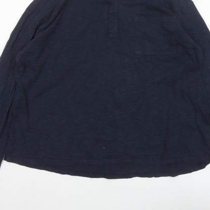 Fat Face Women Blue UK 14 Collared Long Sleeve Roll Tab Shirt