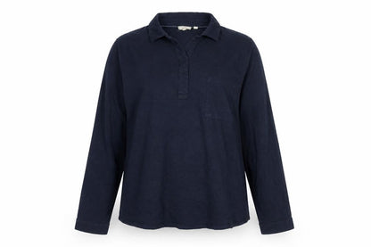 Fat Face Women Blue UK 14 Collared Long Sleeve Roll Tab Shirt