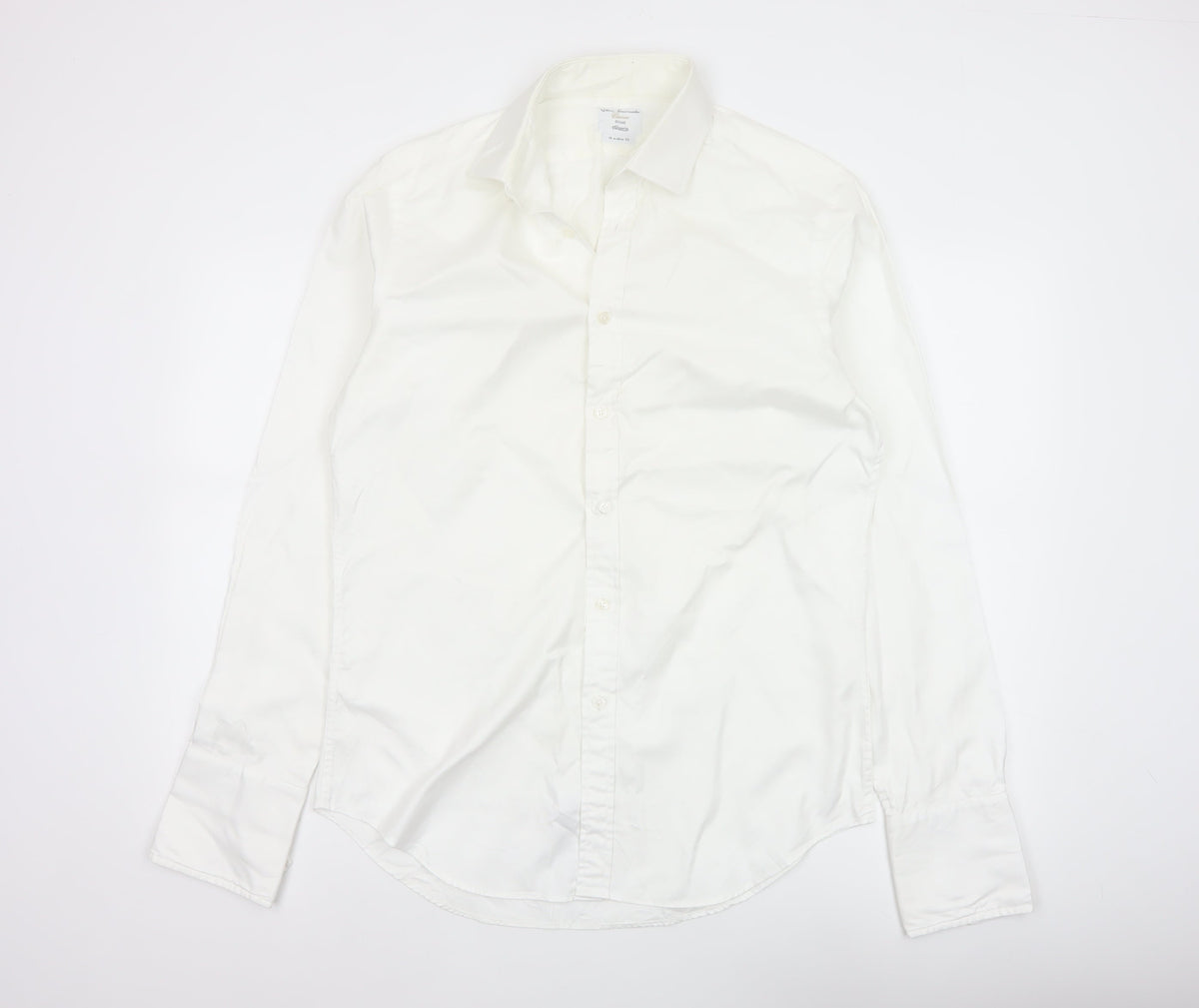 Van Heusen Men’s Ivory Fitted 16 Point Collar French Cuff Dress Shirt