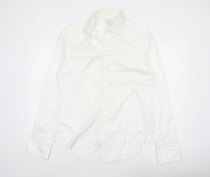 Van Heusen Men’s Ivory Fitted 16 Point Collar French Cuff Dress Shirt
