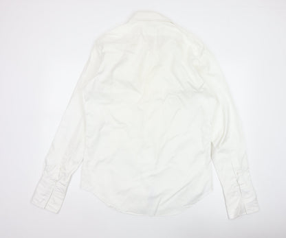 Van Heusen Men’s Ivory Fitted 16 Point Collar French Cuff Dress Shirt