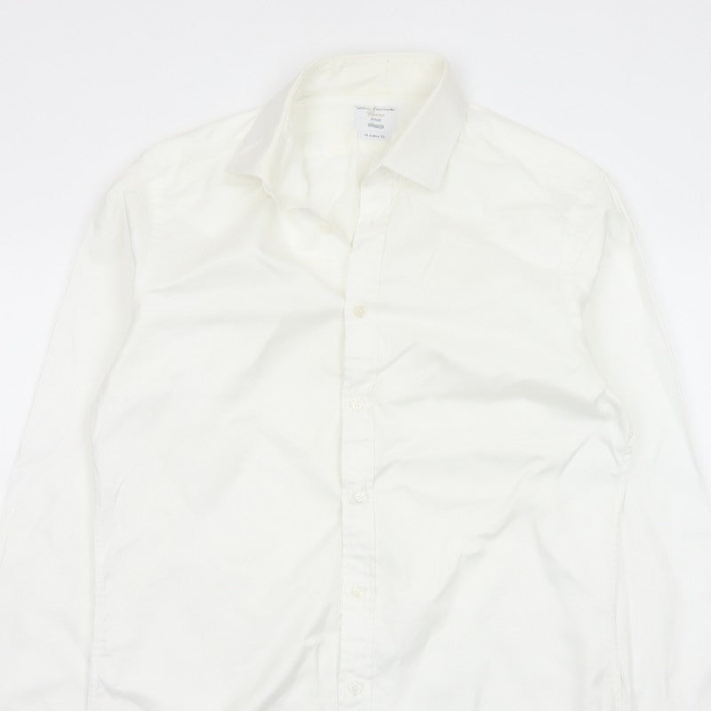 Van Heusen Men’s Ivory Fitted 16 Point Collar French Cuff Dress Shirt