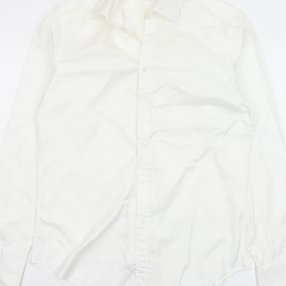 Van Heusen Men’s Ivory Fitted 16 Point Collar French Cuff Dress Shirt