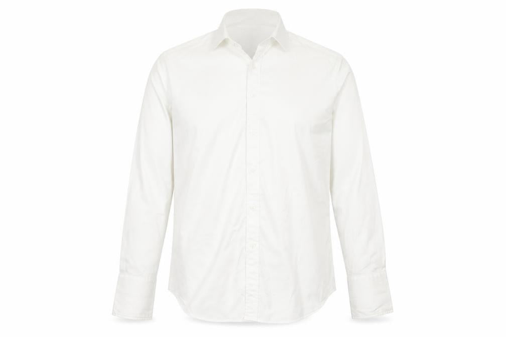 Van Heusen Men’s Ivory Fitted 16 Point Collar French Cuff Dress Shirt