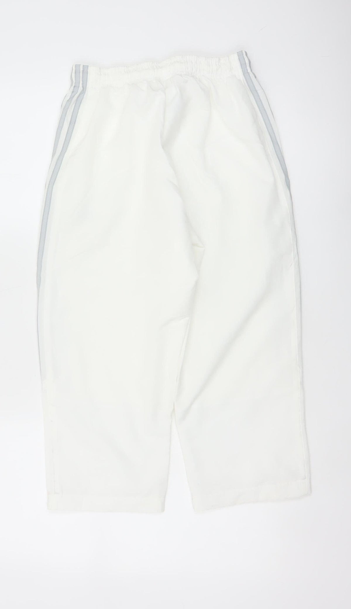 Adidas Women White UK 10 Three Stripe Lined Jogger Trousers